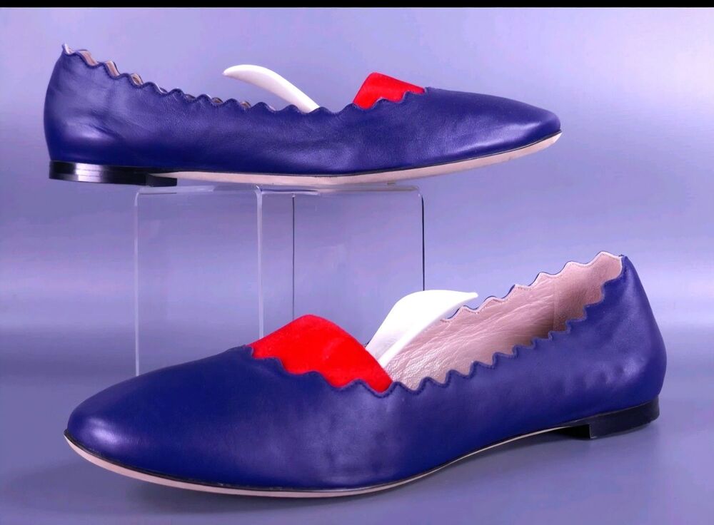 NEW Chloé Chloe Lauren Scalloped Ballet Flats  EU 38 / US 7.5
